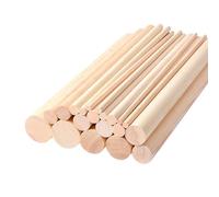 Palitos de madera para manualidades Pasadores de madera surtidos, varillas pino for manualidades, paquete 2, 1-2,5 cm diámetro, 30 largo(2cm)