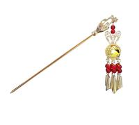 Palitos de pelo para bollos | Horquillas de pelo brillante | Palitos con pompón linterna brillante, estilo antiguo chino Vintage, accesorios para la fabricación de che