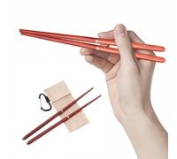 Palitos plegables portátiles - Juego de utensilios de comedor de madera de 8.07 pulgadas, palitos de sándalo rojo desmontables, herramienta de vajilla compacta de bolsillo con clip de de