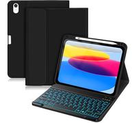 Palkitsee Funda para iPad de 11ª y 10ª generación con teclado, 7 colores, retroiluminada, inalámbrica, desmontable, con soporte para lápices, para iPad de 11 pulgadas A16 2025 10ª generación 10.9