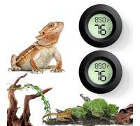 Palksky Termómetro para reptiles y medidor de humedad, 2 unidades para dragón barbudo, araña saltadora, geco leopardo, cangrejo ermitaño, geco, pitón de bola, lagarto, accesorios para tanque de
