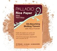 Palladio Papeles faciales de arroz para piel grasa, hojas absorbentes para el rostro hechas de arroz natural, papel absorbente de aceite con polvo de arroz, de doble cara, Warm Beige