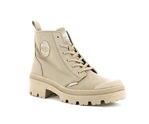 Palladium Botas de sarga Pallabase para mujer, beige, 35.5 EU