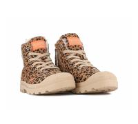 PALLADIUM Botines Pampa Hi Zip Wool Leo de piel con forro. Color Leopardo