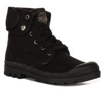 PALLADIUM Holgado No Lavado Troquelado Vegano Mujer Botas en Negro Ru 3-8