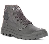 Palladium Mono Cromo Vegano Comodidad Cordones Bota Hombre Oscuro Gris Ru 3-12