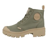Palladium Pallabase Twill, Botas Cortas al Tobillo Mujer, Verde, 37 EU