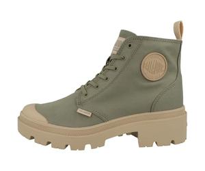 Palladium Pallabase Twill, Botas Cortas al Tobillo Mujer, Verde, 37 EU