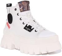 PALLADIUM Revolt Hi Tx Grueso Vegano Suela Plataforma Mujer Botas Blanco 3 -
