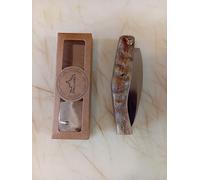 PALLARES Navaja Artesana SOLSONA, mango de asta de carnero, modelo busa 8 cm, Acero Inoxidable