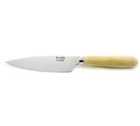 PALLARES SOLSONA - Cuchillo Cocina Hoja Ancha 13 cm con mango redondo de madera de Boj - ACERO CARBONO