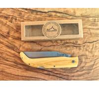 PALLARÈS SOLSONA NAVAJA ARTESANA PEDRAFORCA CACHAS MADERA BOJ HOJA ACERO CARBONO DE 9CM.