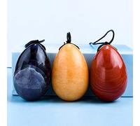 Palle da massaggio per esercizi ginnici di Kegel in cristallo di giada naturale forato Yoni Egg per la mediazione -Laranja