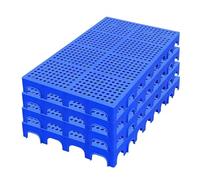 Pallet In Plastica, 4 Pezzi, Pallet Per Pavimenti, Supporto Di Stoccaggio Leggero E Impermeabile, Impilabile E Ad Incastro, Per Garage, Cantina, Cucina E Supermercato(Blue)
