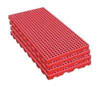 Pallet In Plastica, 4 Pezzi, Pallet Per Pavimenti, Supporto Di Stoccaggio Leggero E Impermeabile, Impilabile E Ad Incastro, Per Garage, Cantina, Cucina E Supermercato(Red)