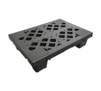Pallets Almacenamiento, Palet de Plástico Ligero con Rejillas Transpirables, Fácil de Apilar, para Cocina, Supermercado, Garajes, Armarios Exteriores y Trasteros(Black,50 * 35 * 10cm/20 * 14 * 4in)