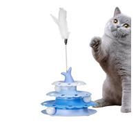 Pallias de pista para gatos, juguetes interactivos para plumas gatos - Tenable para los fundamentos del teaser para mascotas para alivio del aburrimiento - Kitten Roller Toy Ball Track para la caza de