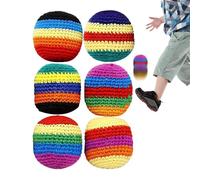 Palline Uncinetto - Footbag Lavorati | A Maglia 6 Pezzi Palline Da Giocoleria Colorate Fatte A Mano 5 Cm, Set Interattivo per Adulti E Bambini Feste Giardino Spiaggia Attività Outdoor