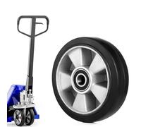 Pallit Rodillo de goma para carretilla elevadora, 180 x 50 mm, eje 20 mm, con rodamiento de bolas, ruedas de repuesto, eje 20 mm, diámetro 200 mm, ancho 50 mm