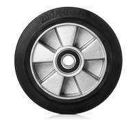 Pallit Rodillo de goma para carretilla elevadora, 200 x 50 mm, eje 20 mm, con rodamiento de bolas, ruedas de repuesto, eje 20 mm, diámetro 200 mm, ancho 50 mm