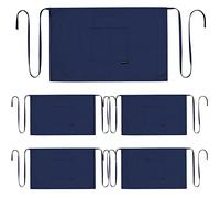 PALLTEX AMAYA Delantal Corto Con Bolsillo Para Cocina, Manualidades, Pintura, Hornear | Unisex | EN ISO 13698 Azul Oscuro - 5 Piezas