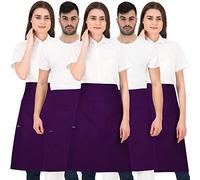 PALLTEX GAVROCHE Delantal Francés Unisex | Delantal Cocina Hombre y Mujer | Manualidades, Pintura, Hornear | EN ISO 13688 Delantales de Cocina Viola - 5 piezas