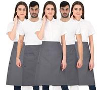 PALLTEX GAVROCHE Delantal Francés Unisex | Delantal Cocina Hombre y Mujer | Manualidades, Pintura, Hornear | EN ISO 13688 Delantales de Cocina Gris-5 piezas