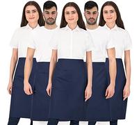 PALLTEX GAVROCHE Delantal Francés Unisex | Delantal Cocina Hombre y Mujer | Manualidades, Pintura, Hornear | EN ISO 13688 Delantales de Cocina Azul-5 piezas