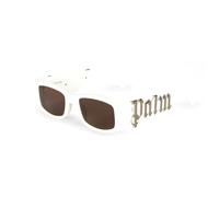 PALM ANGELS Unisex PERI001 Angel 0160 White silver mirror Gafas de sol Acetato Blanco Marrón Cuadrada Normal