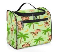 Palm Banana Funny Monkey - Bolsa de maquillaje de viaje para mujeres, hombres, niñas y niños, 11.2 L, bolsa de aseo colgante, organizador de cosméticos, color, XL, Organizador de bolsas