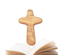 Palm Crosses, Olive Wood Pocket Prayer Cross, Handheld Comfort Holding Crucifix, Small Wooden Faith Keepsake, Smooth Religious Devotional Spiritual Encouragement Accessory For Praying Comforting