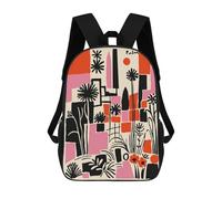 Palm Springs Abstract Landscape Art Mochilas Impresas En 3D Para Niños 17inch Mochilas De Moda Informales Para El Día A Día, Bolsas De Viaje, Mochilas Informales Para Exteriores Para Niños Y Niñas