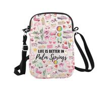 Palm Springs - Bolsa de maquillaje para mujer, regalo de fiesta de Palm Springs, regalo de viaje Life is Better in Palm Springs, En Palm Springs Cr Eu, Bolsa de cosméticos con impresión