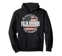 Palm Springs California, Bandera Americana Vintage Sudadera con Capucha
