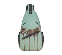 Palm Tree Mallard Ducks Cross Chest Bag Diagonalmente Sling Backpack Travel Senderismo Daypack Crossbody Bag para Mujeres Hombres