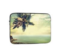 Palm Tree Rocky Shore - Bolsa para portátil de 12 pulgadas, funda protectora interior, portátil y adecuada para viajes de negocios o viajes