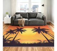 Palm Trees Alfombra 80x120cm, Ocean Alfombras for Bedroom | Small Washable Low Pile Non-Slip Moqueta for Living Room Kitchen Home Decor Mat