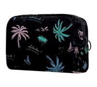 Palm Trees and Hills - Bolsa de cosméticos para mujer, neceser de viaje, bolsa organizadora de maquillaje grande con cremallera, multicolor, 18.5x7.5x13cm/7.3x3x5.1in, Neceser