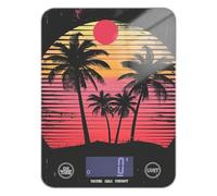 Palm Trees at Sunset - Báscula portátil portátil para alimentos, 11 libras/5 g, báscula de cocina de 5 kg/5 g con 4 unidades para hacer jabón, hornear (pilas no incluidas)