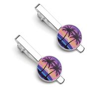 Palm Trees Beach Surf Sunset - Pinzas de corbata para hombre, para corbata, para negocios, boda, regalos, 5,5 x 2,2 cm, 5.5x2.2cm, aleación, No es una piedra preciosa