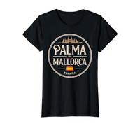 Palma De Mallorca City Travel España Aventura Camiseta gráfica económica, Mujer, Negro, L