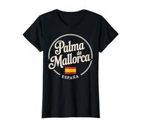 Palma De Mallorca City Travel España Aventura Camiseta gráfica económica, Mujer, Negro, S