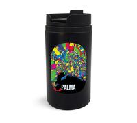 Palma De Mallorca - Taza de viaje con mapa de la ciudad de España, vaso de viaje, taza de café aislada, taza portátil