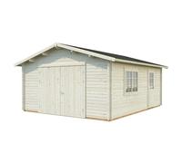 Palmako Garaje Roger con puerta abatible (Medidas ext. (An x Pr): 514 x 598 cm, Madera, Natural, 23,9 m²)