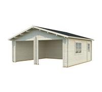 Palmako Garaje Roger sin puerta (Medidas ext. (An x Pr): 629 x 565 cm, Madera, Natural, 28,4 m²)