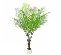 Palmera Artificial 160cm Areca, Plantas de Palma Tropical Falsas, Cuenca Blanca para Interior Exterior, Oficina de Dormitorio Jardín Boda Decoración Moderna, Regalo (1 Pack)