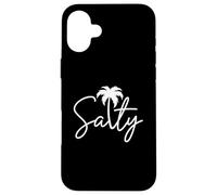 Palmera Salada Manuscrita Costera Playa Vibe Hombres Mujeres Carcasa para iPhone 16 Plus