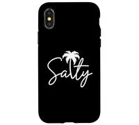 Palmera Salada Manuscrita Costera Playa Vibe Hombres Mujeres Carcasa para iPhone X/XS