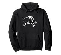 Palmera Salada Manuscrita Costera Playa Vibe Hombres Mujeres Sudadera con Capucha