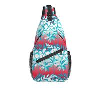 Palmera Tropical con Flores de Hibisco Bolso Bandolera Mochila de Hombro con Honda Informal para Hombres Mujeres Mochila de Senderismo pequeña Unisex Mochila de Senderismo Duradera
